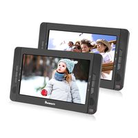 NAVISKAUTO Portable DVD Player for Car with 10.1" Dual Screen, 5-Hour Rechargeable Battery, Supports Seperate Playing or Sync Playback (2 X DVD Player)