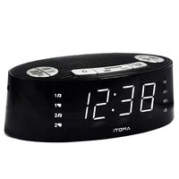 iTOMA Alarm Clock Radio, Digital AM FM, Dual Alarm, Snooze, Dimmer Control, Indoor Temperature Display, Countdown Timer, Backup Battery (CKS3301B)