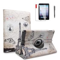iPad 6th Generation Cases with Bonus Screen Protector and Stylus - iPad 9.7 inch 2018 2017 Air1 Case Cover - 360 Degree Rotating Stand, Auto Sleep Wake, Shockproof - A1822 A1823 A1474 A1475 (Travel)