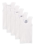 Fruit of the Loom Boys' Cotton Tank Top Undershirt (Multipack),White,4T/5T (Pack of 5)
