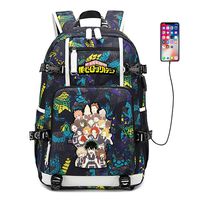 My Hero Academia Anime Boku no Hero Academia Cosplay Backpack Daypack Bookbag Laptop School Bag with USB Charging Port (Color 7B)