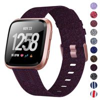 XIMU Bands Compatible with Fitbit Versa/Versa 2 / Versa Lite, Soft Woven Fabric Replacement Band Quick Release Canvas Strap Wristbands Accessories Women Men for Versa Smart Watch