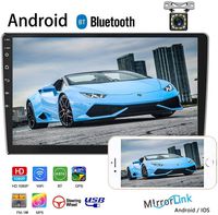 Camecho Double Din Car Stereo with Bluetooth Android Auto 9" 2.5D HD Touch Screen Car Radio GPS Navigation WiFi FM/AM Radio Support Mirror Link SWC Dual USB+Rear View Camera