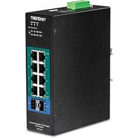 TRENDnet 10-Port Industrial Gigabit L2 Managed PoE+ DIN-Rail Switch, 8X Gigabit PoE+ Ports, DIN-Rail Mount, 2X SFP Slots, 24 - 57V DC Power Input, IP30, VLAN, QoS, TI-PG102i
