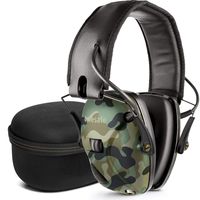 awesafe Electronic Shooting Earmuff, Noise Reduction Sound Amplification Electronic Safety Ear Muffs with Storage Case, Camo