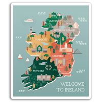 2 x 10cm Ireland Map Vinyl Stickers - Cool Travel Sticker Laptop Luggage #17251 (10cm Tall)