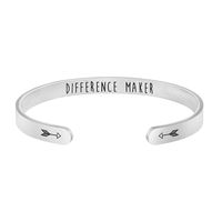 Joycuff Thank You Gifts Be Brave Inspiring Encouraging Gift for Women Metal Cuff Bangle Difference Maker Bracelet