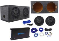 2) Kicker 44CVX122 CVX 12" 3000w Car Subwoofers+Sealed Sub Box+Amplifier+Amp Kit