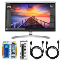 LG 27" 4K Ultra HD IPS LED-lit Computer Monitor (27UD88-W) with Complete Hook-Up Bundle