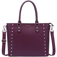 BAIMAY Laptop Bag for Women Laptop Totes Computer Bags Business Briefcase-for-Women Chic Work Purse with Charm Stud for Office School Travel, Burgundy, 15.6 inches
