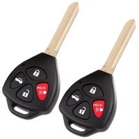 ECCPP 2X Uncut 4 Buttons Ignition Key Fob Case Replacement fit for 08-2012 Toyota Avalon Toyota Corolla/ 09-2012 Toyota Venza/ 07-2011 Toyota Camry HYQ12BBY