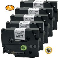 NEOUZA 5PK Compatible for Brother P-Touch Laminated TZe TZ Label Tape Cartridge 18mm x 8m (TZe-241 Black on White)