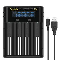 Intelligent Charger, Snado Universal Smart Charger LCD Display for Rechargeable Batteries Li-ion Batteries 18650 18490 18350 17670 17500 16340 14500, RCR123A, Ni-MH/Ni-Cd A AA AAA Batteries (4 Slots)