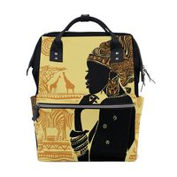 WOZO Silhouette of African Women Zebra Giraffe Multi-function Diaper Bags Backpack Travel Bag