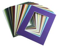 Mat Board Center, Pack of 20, 8x10 MIXED COLORS White Core Picture Mats Mattes Matting for 5x7 Photo