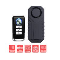 GREENCYCLE 1 Pack IP55 Waterproof Wireless 113dB Vibration Burglar Sensor Alarm for Vehicle Bicycle Electric Tricycle with Remote Control
