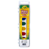 Crayola Artista 8 Semi-Moist Oval Pans Watercolor Set with Brush