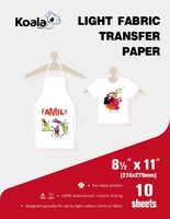 Koala Light T-shirt Transfer Paper for Light Color Fabric 8.5X11 Inches 10 Sheets Compatible with Inkjet Printer