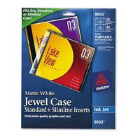 Avery CD/DVD Jewel Case Inserts for Ink Jet Printers, White, Pack of 20 (8693)
