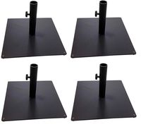 Tropishade Steel Plate Umbrella Base, 36 lbs, Black (Pack of 4)