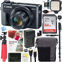 Canon PowerShot G7 X Mark II 20.1MP 4.2X Optical Zoom Digital Camera + 64GB SDXC Card and Deluxe Accessory Bundle