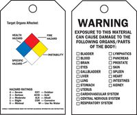 Brady  76227 5 3/4" Height x 3" Width, Economy Polyester (B-851), Black, Red, Blue, Yellow on White Right-To-Know Accident Prevention Tags (25 Tags)