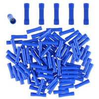 Glarks 100pcs 16-14 Gauge Butt Electrical Insulated Quick Splice Crimp Terminals Connectors