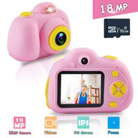 MagIsco Kids Video Cameras 18MP HD Anti-Slip Digital Camera for Children Gifts for 4-9 Year Old Kids (16Gb Memory Card Include)