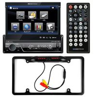 Soundstream VIR-7830B Single-DIN Bluetooth Car Stereo DVD Player w/ 7" LCD Touchscreen + Cache Night Vision Car License Plate Rearview Camera - Black CAM810B