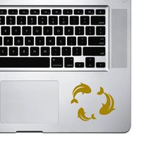 StickAny Palm Series Koi Fish Swimming Sticker for Macbook Pro, Chromebook, and Laptops (Gold)