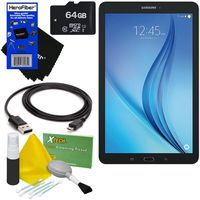 Samsung Galaxy Tab E 9.6" 16GB Wi-Fi Android Tablet (Black) SM-T560NZKUXAR + 64GB MicroSD High Capacity Memory Card + USB Cable + 5pc Deluxe Cleaning Kit + HeroFiber Ultra Gentle Cleaning Cloth