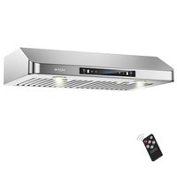 IKTCH 36 Inch Under Cabinet Range Hood 900-CFM | 4 Speed Gesture Sensing/Touch Control Switch Panel, Kitchen Vent with 3 Pcs Baffle Filters, Rectangle Top/Rear Vent Options 3-1/4"x10" Interchangeable