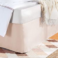 AmazonBasics Pleated Bed Skirt - Full, Blush Pink