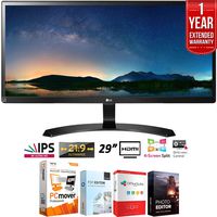 LG 29UM59A-P 29-Inch IPS WFHD 2560 x 1080 Ultrawide Monitor (2017) Bundle with Elite Suite 18 Standard Editing Software Bundle and 1 Year Extended Warranty