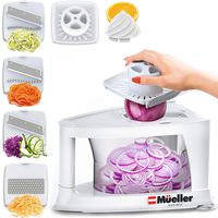 Mueller Spiral-Ultra Multi-Blade Spiralizer, 8 into 1 Spiral Slicer, Heavy Duty Salad Utensil, Vegetable Pasta Maker and Mandoline Slicer for Low Carb/Paleo/Gluten-Free Meals