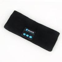 Generic Unisex Knitted Headband with Bluetooth for Music and Phone Listening One Size Arylic Black