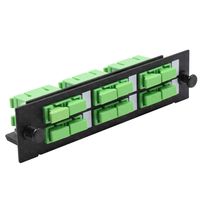 SC Fiber Adapter Panel LGX Footprint APC, Loaded w/6 SC Duplex OS1/OS2 Singlemode Green - Beyondtech Single Mode Series