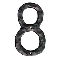 NACH, JS-RUSTICNUMBER Rustic Hammered Solid Cast Iron House Numbers, #8, Black, 5.5 Inches