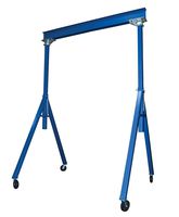 Vestil AHS-6-15-16 Steel Adjustable Height Gantry Crane, 6000 lbs Capacity, 15' Length x 10" Height Beam, 127"-193" Usable Height