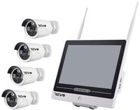 REVO America Wireless Security System 12'' Combo Unit, Built-in 4CH. 1TB HDD Wireless NVR, 4 x 1080P in/Outdoor Wireless Bullet Cameras - Remote Access Via Smart Phone, Tablet and Pc RW41CMB12B4G-1T