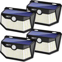 Solar Lights Outdoor 120 LED with Lights Reflector,Solar Motion Sensor Security Lights, IP65 Waterproof Solar Powered Wireless Wall Lights for Garden Patio Yard Deck Garage Fence Pool(4 Pack)