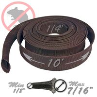 Electriduct 1/4" Rodent Resistant Braided Sleeving Mouse and Rat Repellent Hose Wire Mesh Cable Protection Flexible Expandable Wrap - 10 Feet