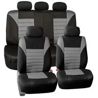 FH Group FB068GRAY115 Gray Universal Car Seat Covers Premium 3D Airmesh Design Airbag and Rear Split Bench Compatible