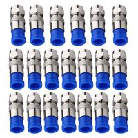 Vaorwne Rg6 F Type Connector Coax Coaxial Compression Fitting 20 Pack (Blue)