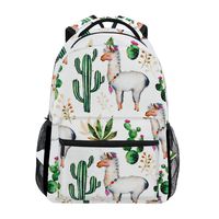 WXLIFE Animal Alpaca Llama Cactus Backpack Travel School Shoulder Bag for Kids Boys Girls Women Men