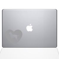 The Decal Guru Heart Labrador Retriever Decal Vinyl Sticker, 13" MacBook Pro (2015 & Older Models), Silver (1604-MAC-13P-S)