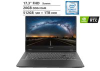 Lenovo Legion 17.3 Inch FHD IPS Gaming Laptop 9th Gen Intel 6-Core i7-9750H up to 4.5 GHz, 20GB RAM, 512GB PCIe SSD + 1TB HDD, NVIDIA GeForce GTX 1660 Ti 6GB GDDR6, Windows 10