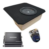 Compatible with 1997-2004 Chevy Corvette Coupe C5 Z06 Kicker CompR CWR12 Single 12" Sub Box Enclosure & CXA600.1 (Renewed)