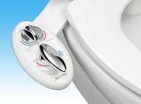 LUXE Bidet Neo 320 white 320-Self Cleaning Dual Nozzle-Hot and Cold Water Non-Electric Mechanical Bidet Toilet Attachment, 17 x 10 x 3 inches