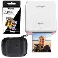 Canon Ivy Mini Wireless Photo Printer (Rose Gold) with 20 Prints and Carrying Case